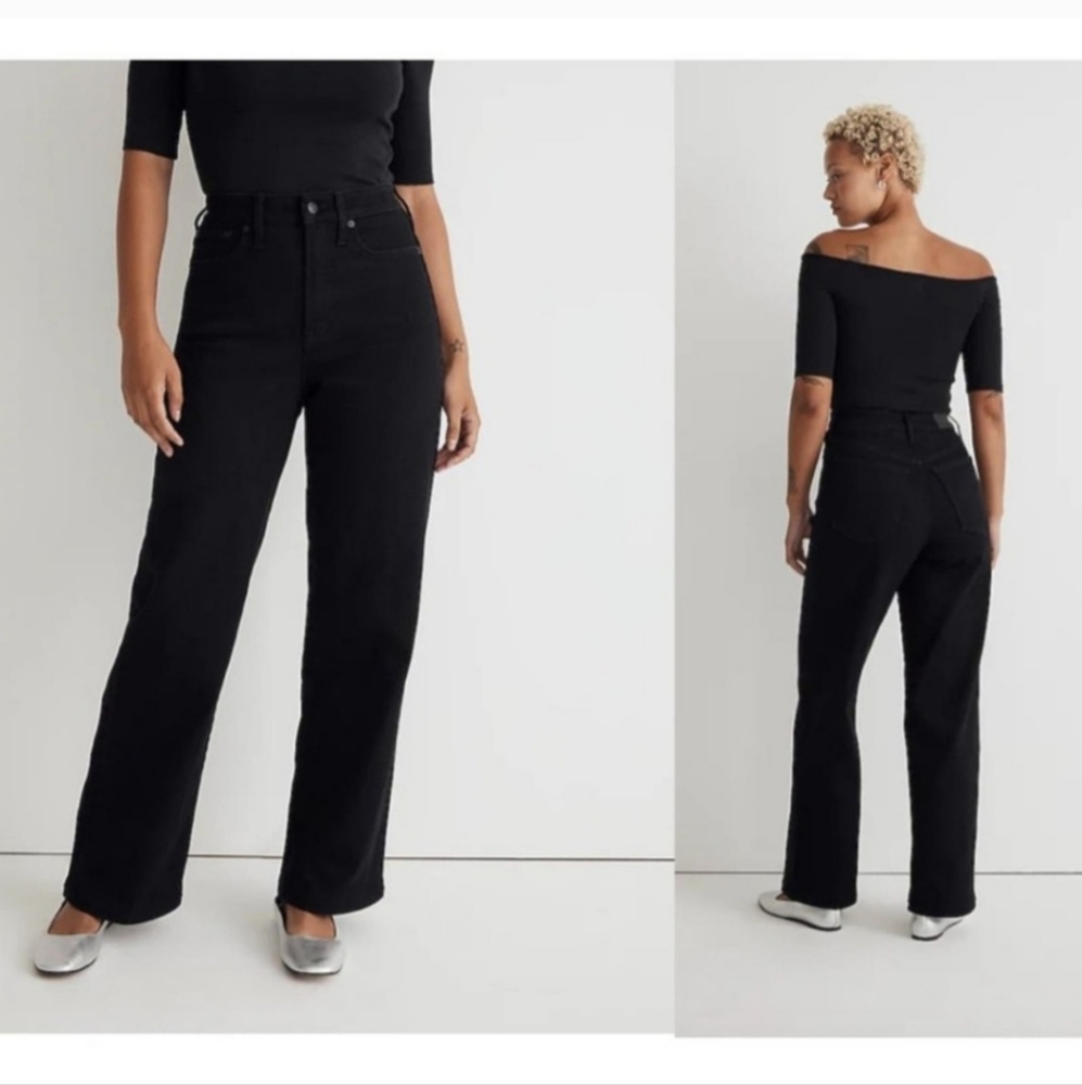 Madewell The Tall Curvy Perfect Vintage Wide-Leg Jean Black Size 25T